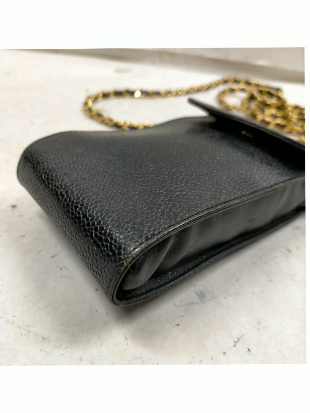 Authentic Chanel CC Logo Caviar Leather Phone Pouch Crossbody Bag - Picture 6 of 10